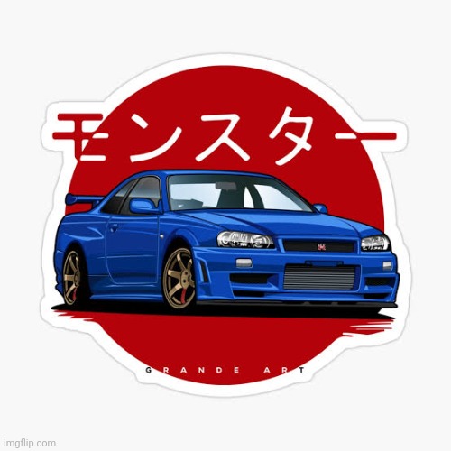 Check out this R34 art | image tagged in nissan skyline gt-r r34 | made w/ Imgflip meme maker