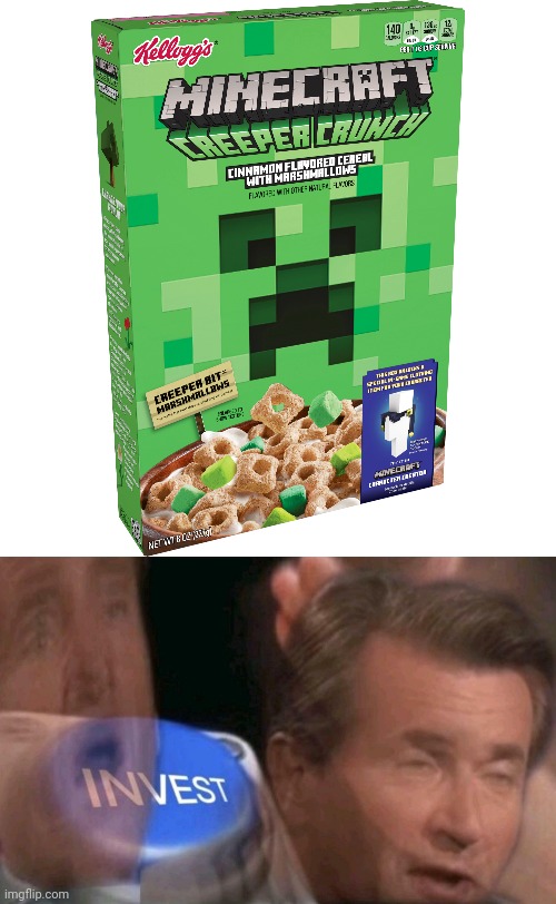 I'd like to taste this | image tagged in minecraft cereal,invest,us-president-joe-biden,funny,minecraft | made w/ Imgflip meme maker