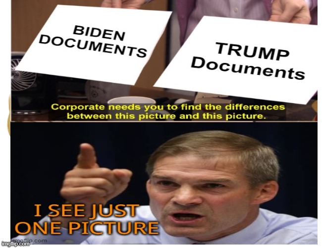 But there are two pictures, Jim | image tagged in maga,witch hunt,biden,donald trump,political meme | made w/ Imgflip meme maker