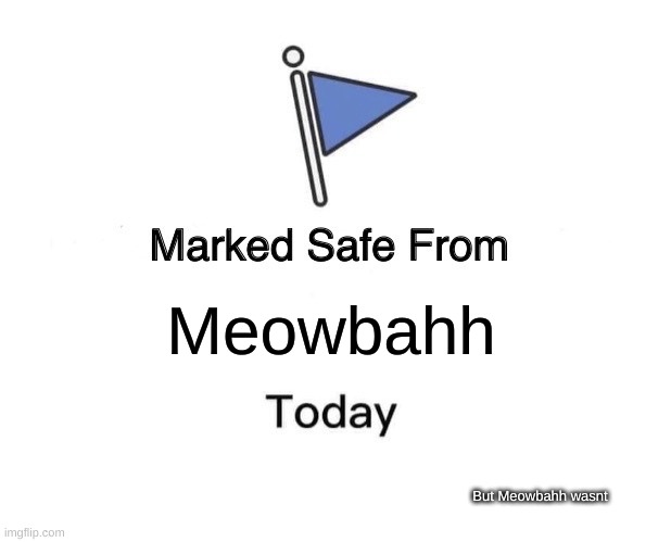 Meowbahh safety Zone | Meowbahh; But Meowbahh wasnt | image tagged in memes,marked safe from | made w/ Imgflip meme maker