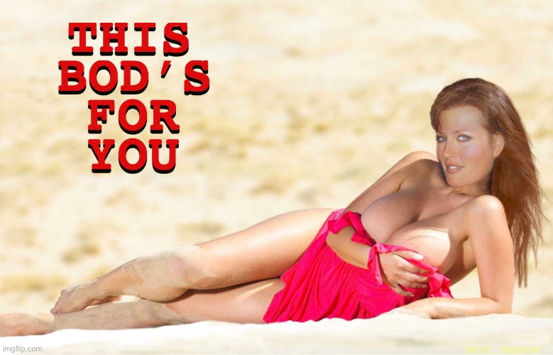 THIS BOD’S FOR YOU | image tagged in big tits,cleavage,sexy legs,sharon,sexy woman | made w/ Imgflip meme maker