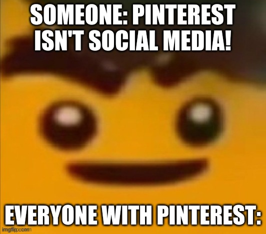 Cursed Cole | SOMEONE: PINTEREST ISN'T SOCIAL MEDIA! EVERYONE WITH PINTEREST: | image tagged in cursed cole | made w/ Imgflip meme maker