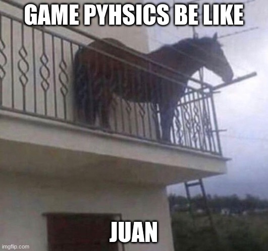 Juan | GAME PYHSICS BE LIKE; JUAN | image tagged in juan | made w/ Imgflip meme maker