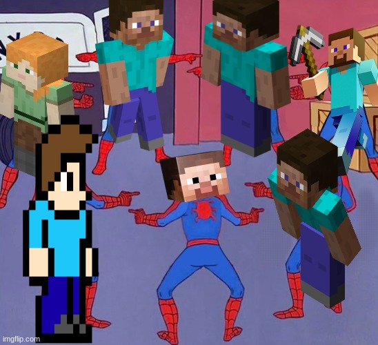 minecraft | image tagged in spiderman | made w/ Imgflip meme maker