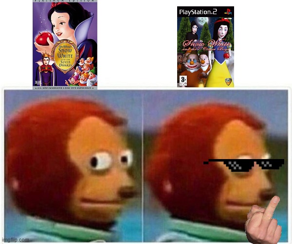 Snow White And The Seven Clever Boys Approve | image tagged in memes,monkey puppet,snow white,bootleg,ps2 | made w/ Imgflip meme maker