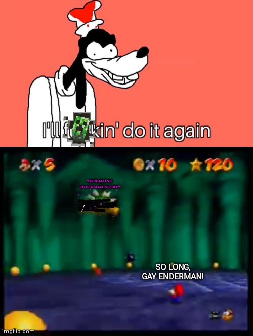 SO LONG, GAY ENDERMAN! *SCREAMING ENDERMAN NOISES* | image tagged in i'll do it again,so long gay bowser | made w/ Imgflip meme maker