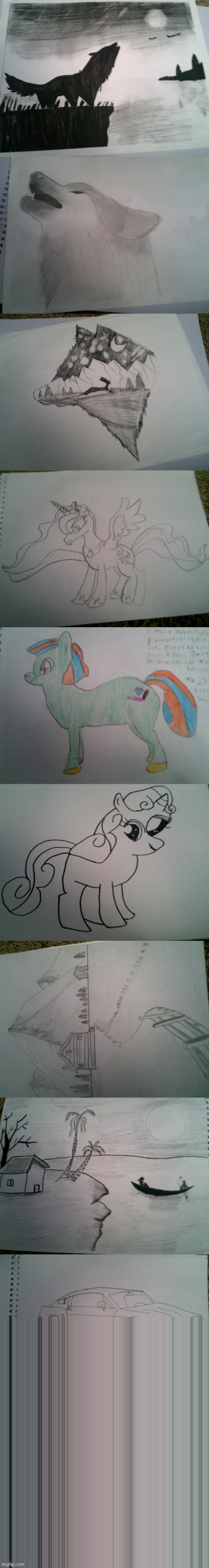 my drawings | image tagged in mlp,fun,drawings,cars,wolves | made w/ Imgflip meme maker