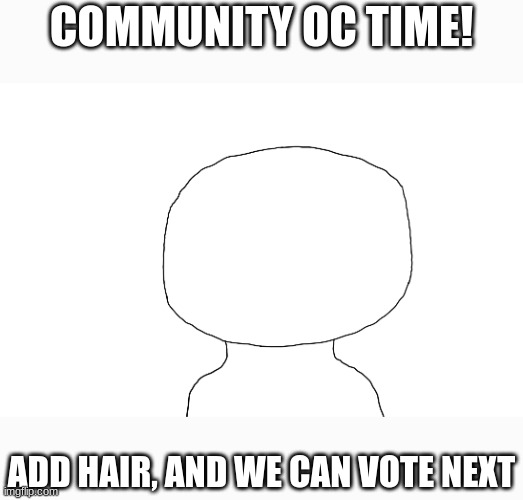 :D | COMMUNITY OC TIME! ADD HAIR, AND WE CAN VOTE NEXT | image tagged in community,oc | made w/ Imgflip meme maker