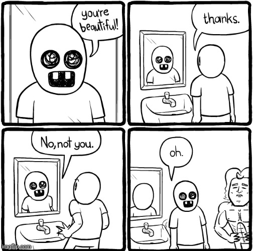 Face | image tagged in beautiful,ugly,mirror,mirrors,comics,comics/cartoons | made w/ Imgflip meme maker