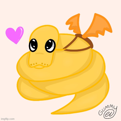 hehe lil noodle man... hes got lil backpack wings so he can be a dragon >:3 | image tagged in snake,drawing | made w/ Imgflip meme maker