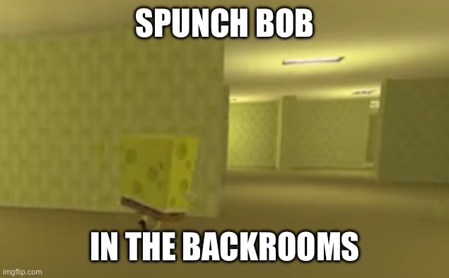 Yes I spelt sponge on purpose | SPUNCH BOB; IN THE BACKROOMS | image tagged in spongebob in the backrooms | made w/ Imgflip meme maker