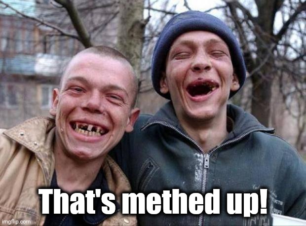 No teeth | That's methed up! | image tagged in no teeth | made w/ Imgflip meme maker