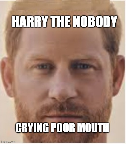 Harry Markle Crying Poor Mouth | HARRY THE NOBODY; CRYING POOR MOUTH | image tagged in harry | made w/ Imgflip meme maker