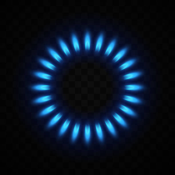 Gas burner blue flame Blank Meme Template