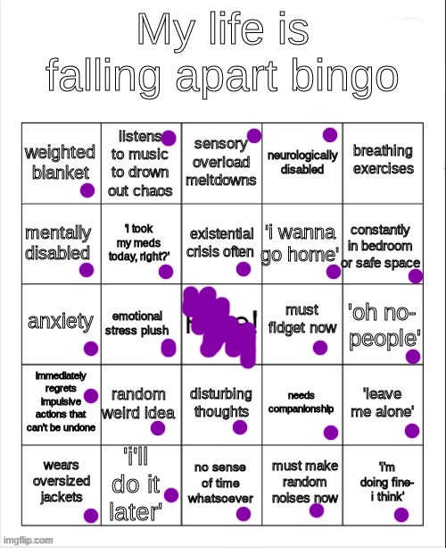 .....oh dear god | image tagged in my life is falling apart bingo | made w/ Imgflip meme maker