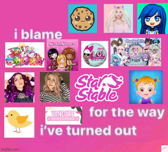 I blame … for the way I turned out | image tagged in i blame for the way i turned out | made w/ Imgflip meme maker