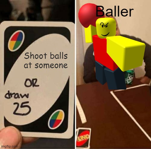 Baller Moment | Baller; Shoot balls at someone | image tagged in baller,meme | made w/ Imgflip meme maker