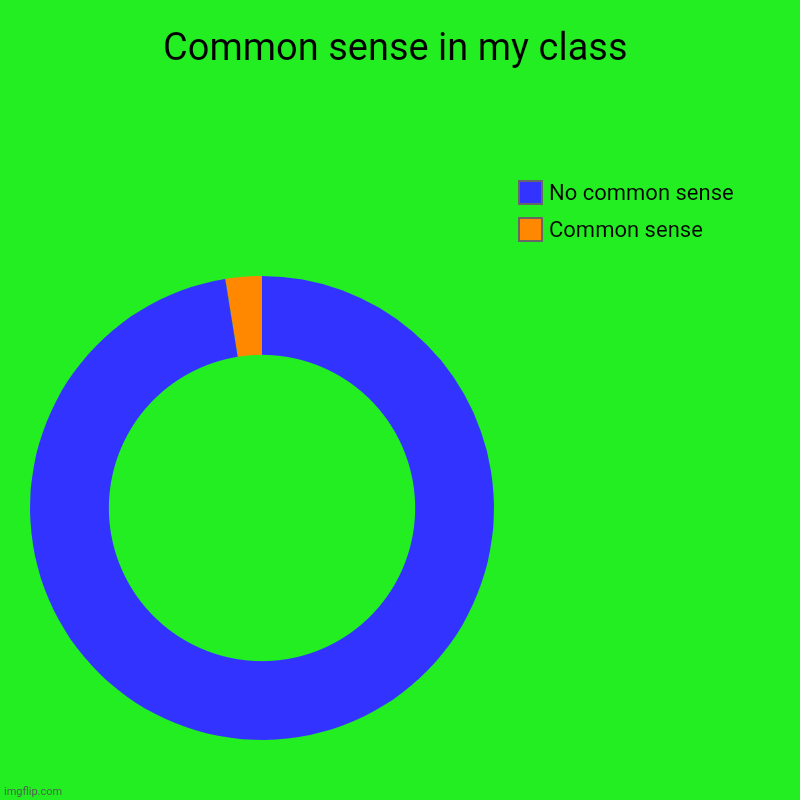 Common sense in my class | Common sense, No common sense | image tagged in charts,donut charts | made w/ Imgflip chart maker