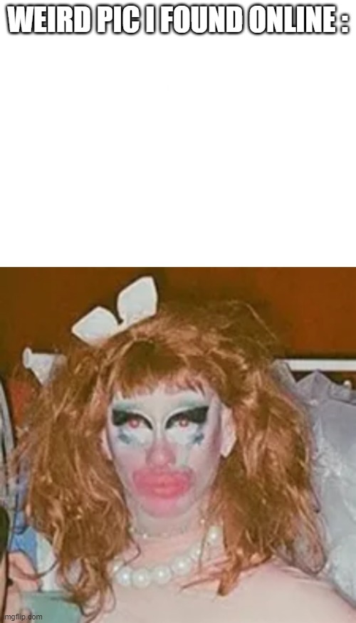 WEIRD PIC I FOUND ONLINE : | image tagged in blank white template | made w/ Imgflip meme maker