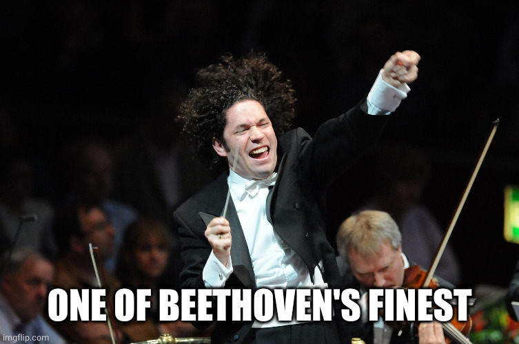 Orchestra Conductor | ONE OF BEETHOVEN'S FINEST | image tagged in orchestra conductor | made w/ Imgflip meme maker