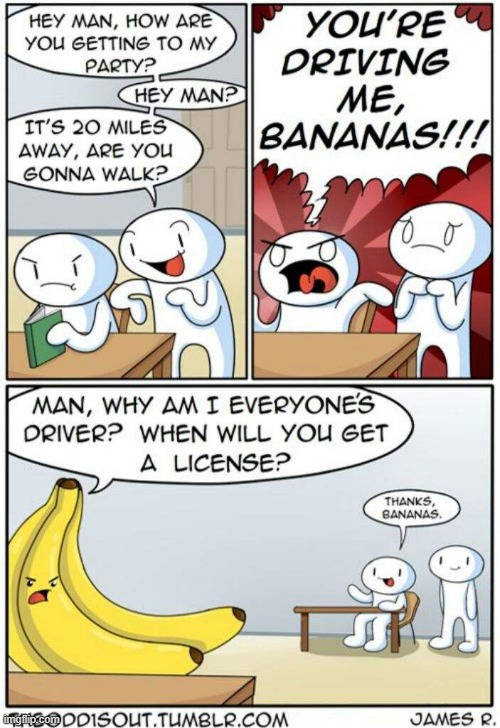 #340 | image tagged in theodd1sout,comics/cartoons,comics,bananas,parties,youtube | made w/ Imgflip meme maker