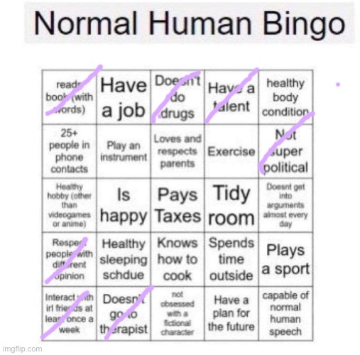 …. | image tagged in normal human bingo,oh no | made w/ Imgflip meme maker