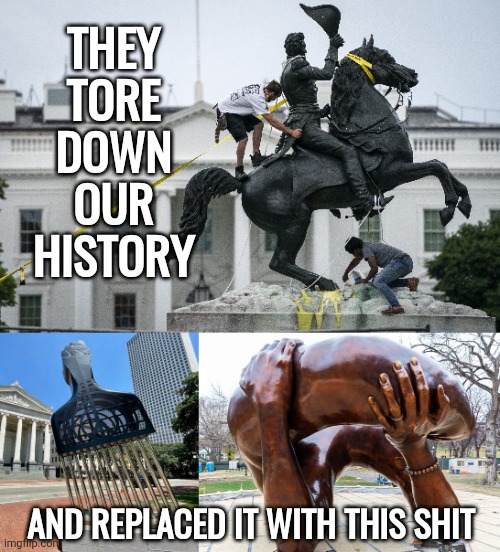 An afro pick and a dick. | THEY TORE DOWN OUR HISTORY; AND REPLACED IT WITH THIS SHIT | image tagged in memes | made w/ Imgflip meme maker
