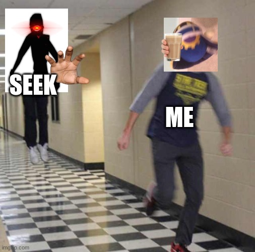 Me When Seek: | SEEK; ME | image tagged in floating boy chasing running boy,doors | made w/ Imgflip meme maker