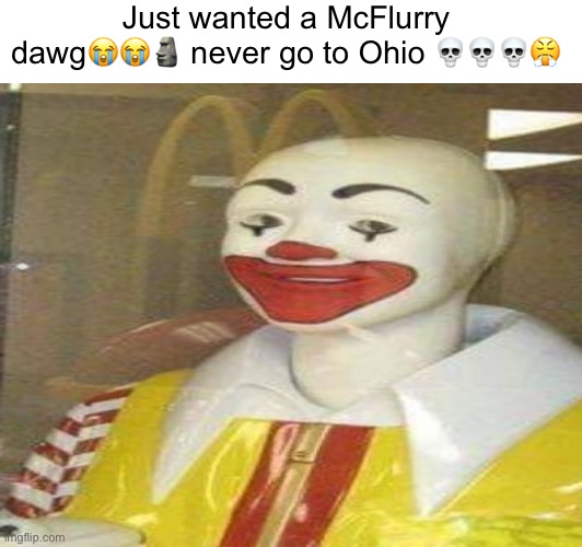 Only in Ohio ? | Just wanted a McFlurry dawg😭😭🗿 never go to Ohio 💀💀💀😤 | image tagged in only in ohio,cursed image,funny memes | made w/ Imgflip meme maker