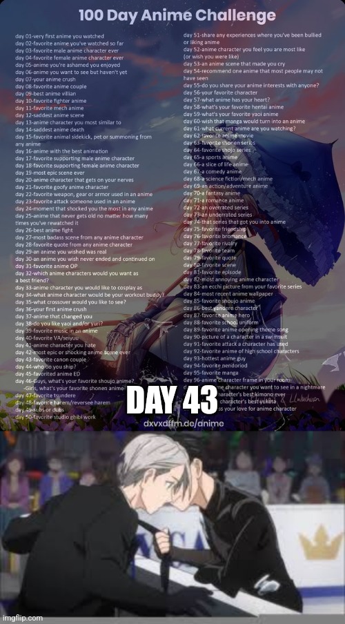 Nothing Else Needed | DAY 43 | image tagged in 100 day anime challenge,yuri on ice | made w/ Imgflip meme maker