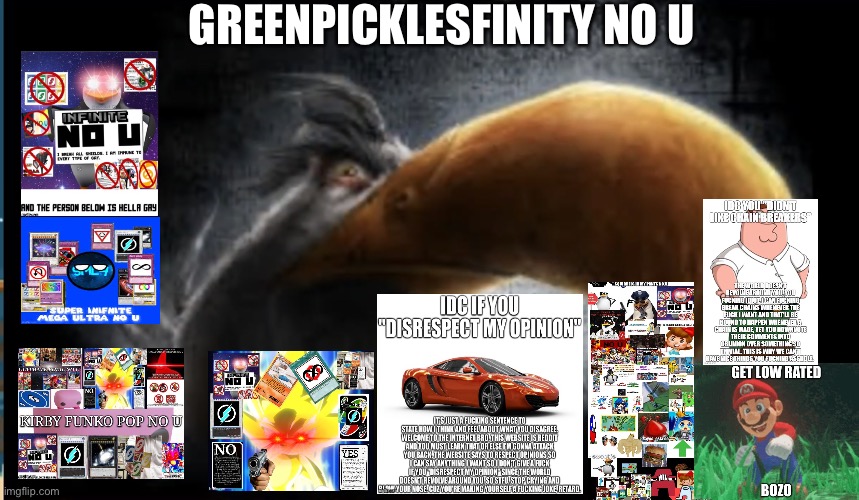 High Quality GREENPICKLESFINITY NO U Blank Meme Template