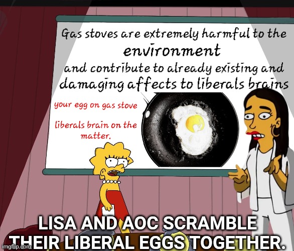 LISA AND AOC SCRAMBLE THEIR LIBERAL EGGS TOGETHER. | made w/ Imgflip meme maker