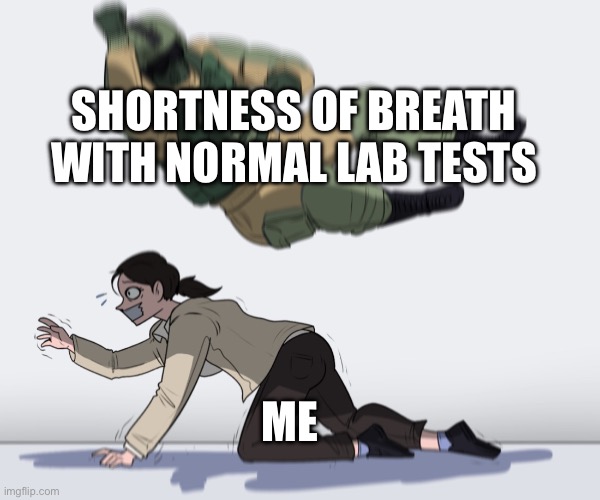 Rainbow Six - Fuze The Hostage | SHORTNESS OF BREATH WITH NORMAL LAB TESTS; ME | image tagged in rainbow six - fuze the hostage,covid-19,2023,life sucks,why me | made w/ Imgflip meme maker