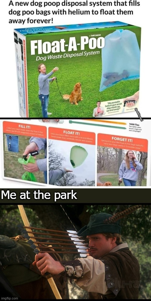 Me at the park | image tagged in robin hood,funny,dogs,poop joke,anarchy | made w/ Imgflip meme maker
