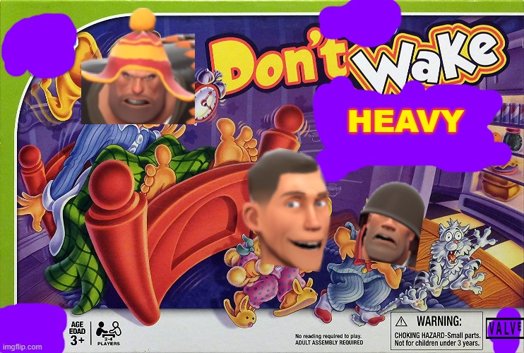 don't wake heavy | HEAVY | image tagged in board games,fake,tf2,valve | made w/ Imgflip meme maker