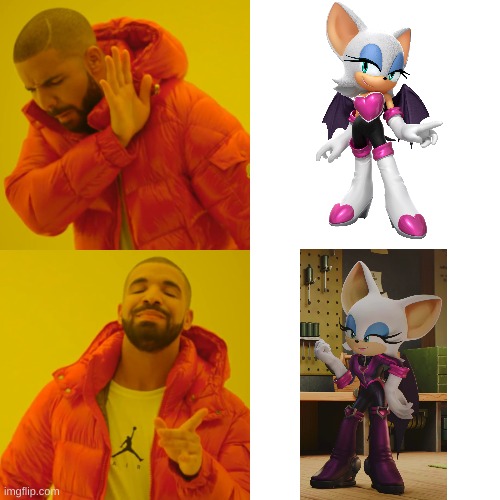 Literally the only thing prime got right lmao | image tagged in memes,drake hotline bling,sonic the hedgehog,sonic,batman,rouge one | made w/ Imgflip meme maker