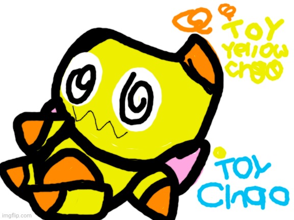 Toy Yellow Chao | image tagged in blank white template,toy chao,sonic mania,sonic the hedgehog,sonic mania adventures,neko productions | made w/ Imgflip meme maker