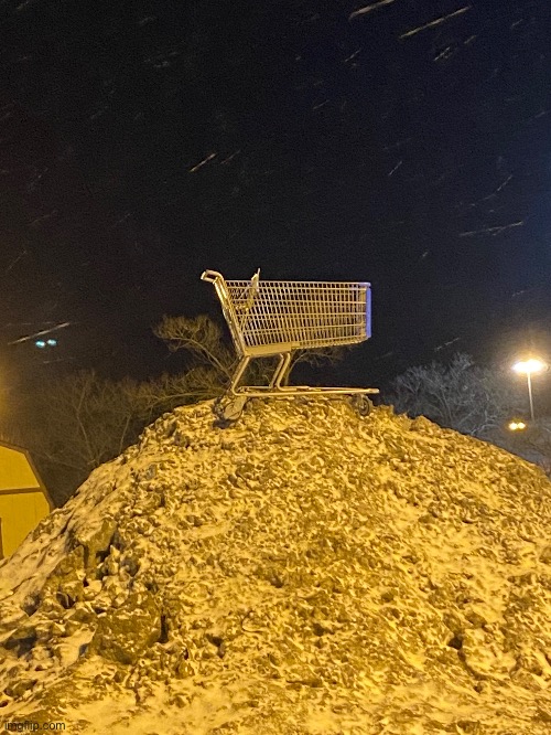 found this at my local home depot. a walmart cart on a snow mound. | image tagged in walmart,memes,shopping cart,snow | made w/ Imgflip meme maker