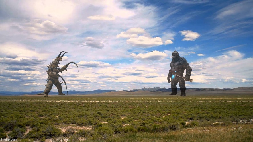 Kong vs. Gudon | image tagged in kong vs gudon | made w/ Imgflip meme maker