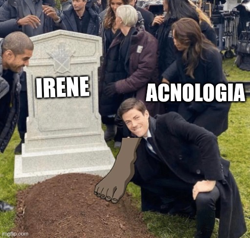 that scene was brutal | ACNOLOGIA; IRENE | image tagged in grant gustin over grave,fairy tail,anime | made w/ Imgflip meme maker