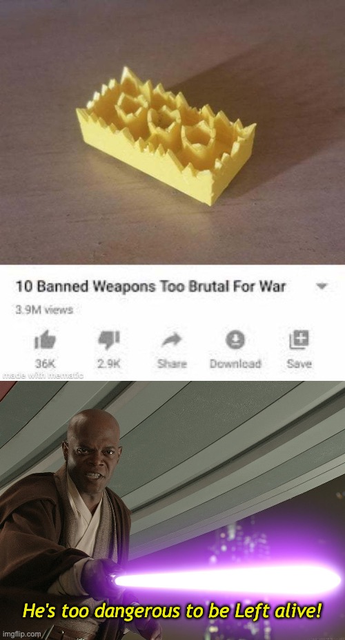 This is so Brutal. | He's too dangerous to be Left alive! | image tagged in he's too dangerous to be left alive,star wars,memes,funny,lego,legos | made w/ Imgflip meme maker