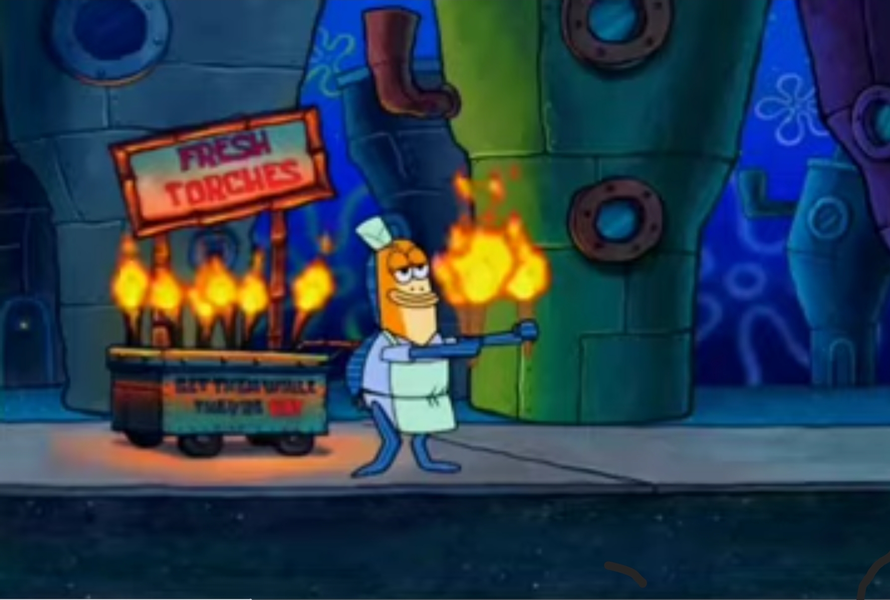 Spongebob Torches Blank Meme Template