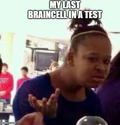 Bruh | MY LAST BRAINCELL IN A TEST | image tagged in bruh | made w/ Imgflip meme maker
