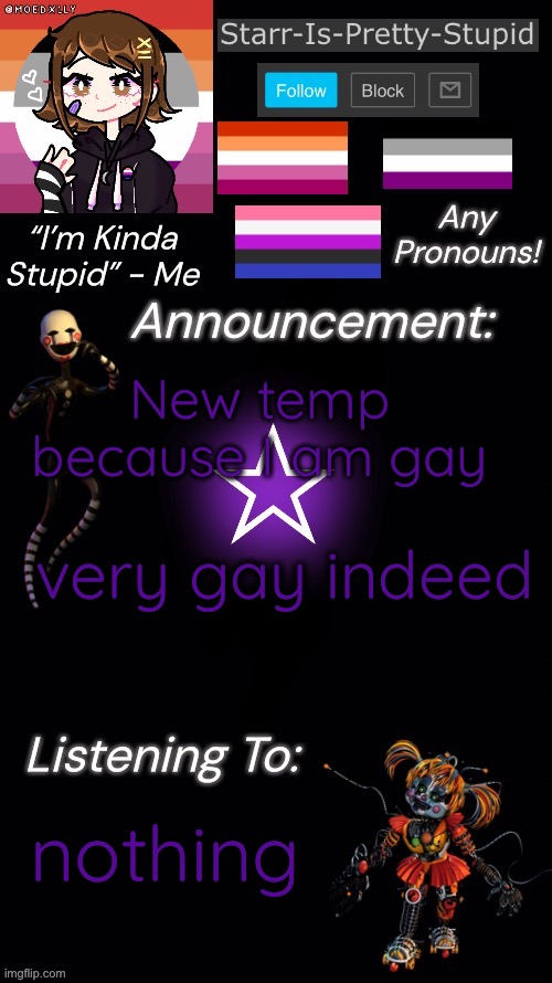 what does this button do? Oh I’m gay now | New temp because I am gay; very gay indeed; nothing | image tagged in starr s temp | made w/ Imgflip meme maker