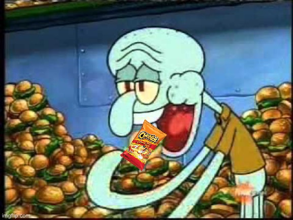 Squidward eating Krabby Patties | image tagged in squidward eating krabby patties | made w/ Imgflip meme maker