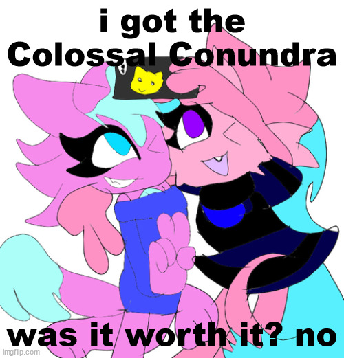 kitty and fly 2 | i got the Colossal Conundra; was it worth it? no | image tagged in kitty and fly 2 | made w/ Imgflip meme maker