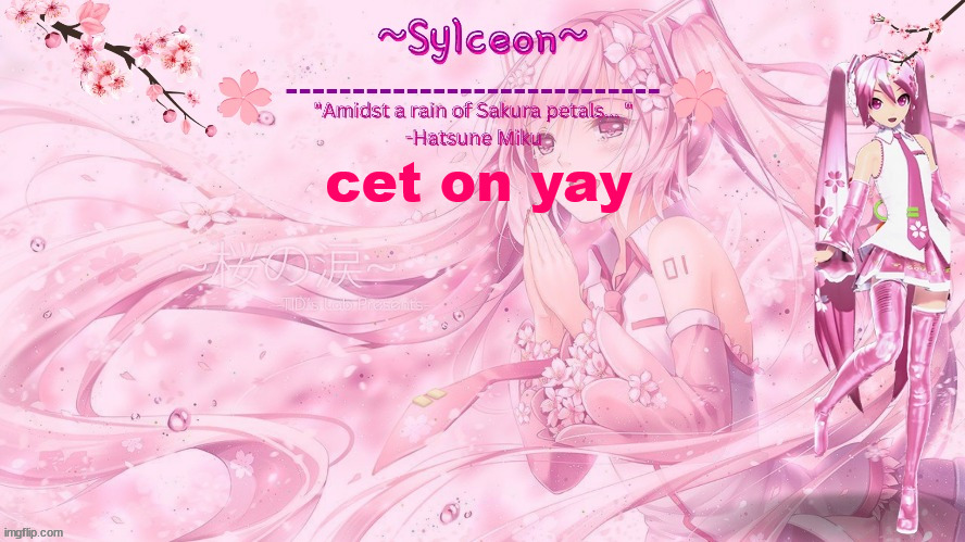 sylc's sakura temp (thx drm) | cet on yay | image tagged in sylc's sakura temp thx drm | made w/ Imgflip meme maker