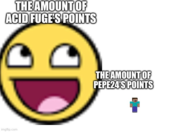 THE AMOUNT OF ACID FUGE’S POINTS THE AMOUNT OF PEPE24’S POINTS | made w/ Imgflip meme maker