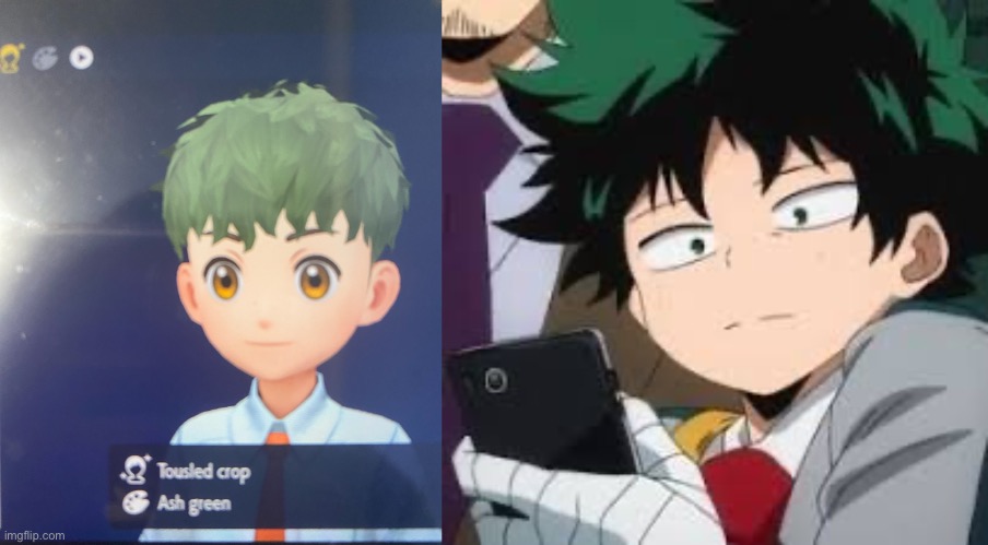 So I created this last night. By the way, I have never watched MHA. And put Deku in Pokémon. | image tagged in deku dissapointed | made w/ Imgflip meme maker