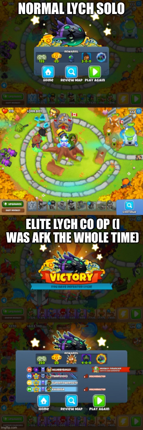 Lych normal and elite defeated | NORMAL LYCH SOLO; ELITE LYCH CO OP (I WAS AFK THE WHOLE TIME) | image tagged in vortex is next,probably | made w/ Imgflip meme maker